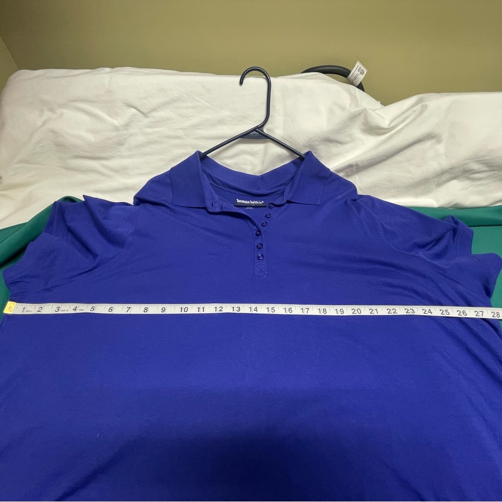 Woman Within Royal Blue Polo Shirt - Plus Size - Picture 8 of 8